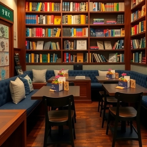 定制出版集团特色：四川书店咖啡区桌椅设置(图1)