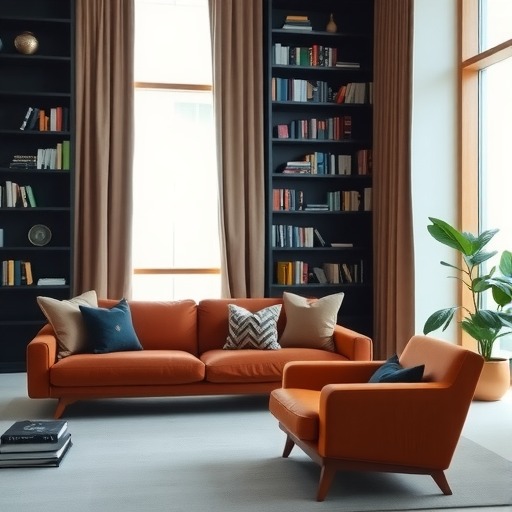 静安区私人图书馆沙龙区卡座沙发定制(图1)